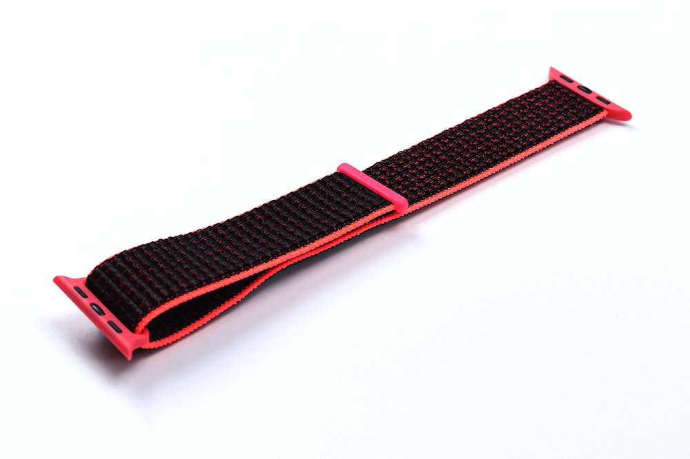 Nylon Sport Loop Band for Apple Watch 38mm Red/Black