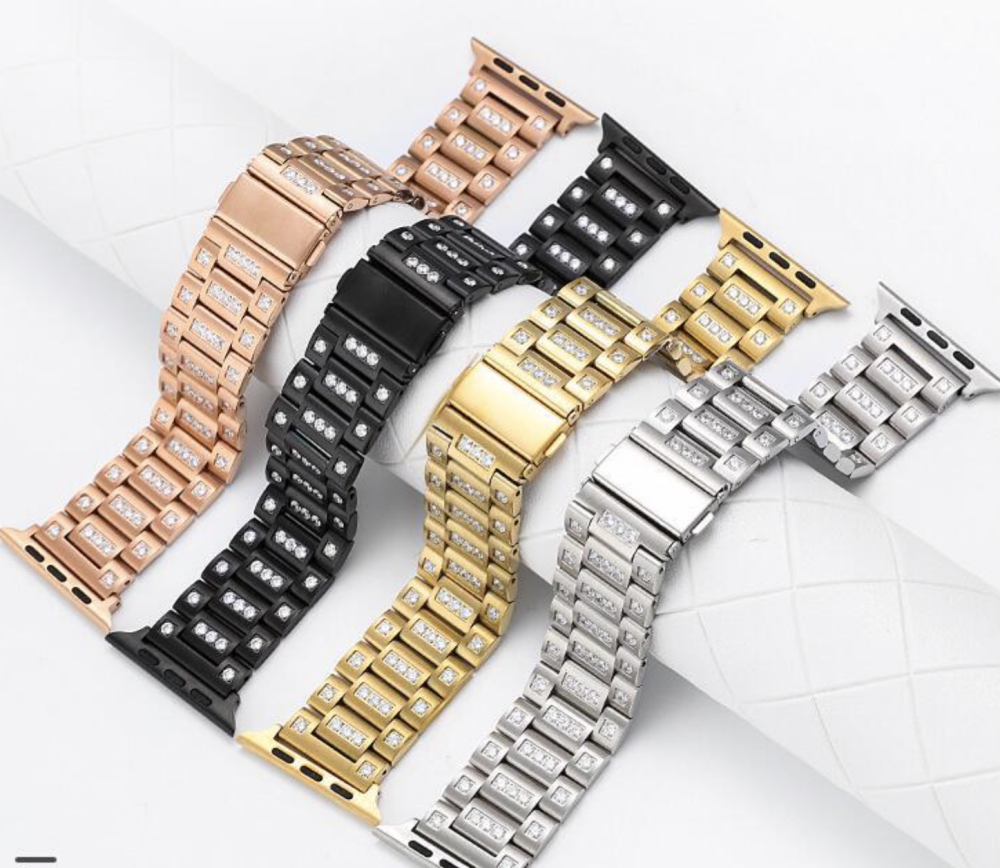 Diamond Stainless Steel Bracelet for Apple Watch 42/44mm Gold (Type 1)