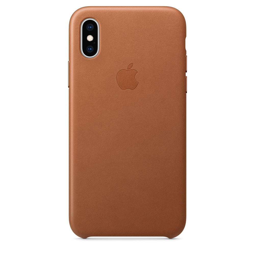 Apple Leather Case 1:1 for iPhone Xs Saddle Brown