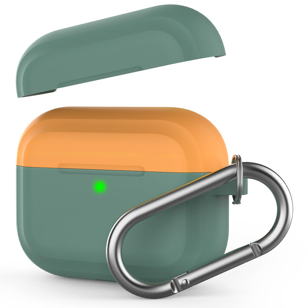 AhaStyle Premium SiliconeTwo Toned Case for Airpods Pro Green/Orange