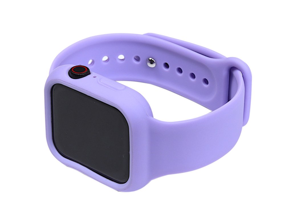 Silicone Watch Band Full Cover for for Apple Watch 44mm S/M Lilac Cream