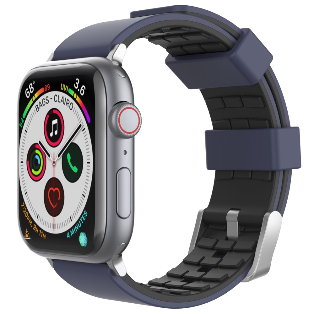 AhaStyle Premium Silicone Duotone Design Band for Apple Watch 42/44mm Midnight Blue/Black