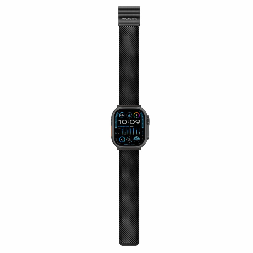 AmazingThing Premium Metal Band for Apple Watch 42/44/45/46/49 mm Black
