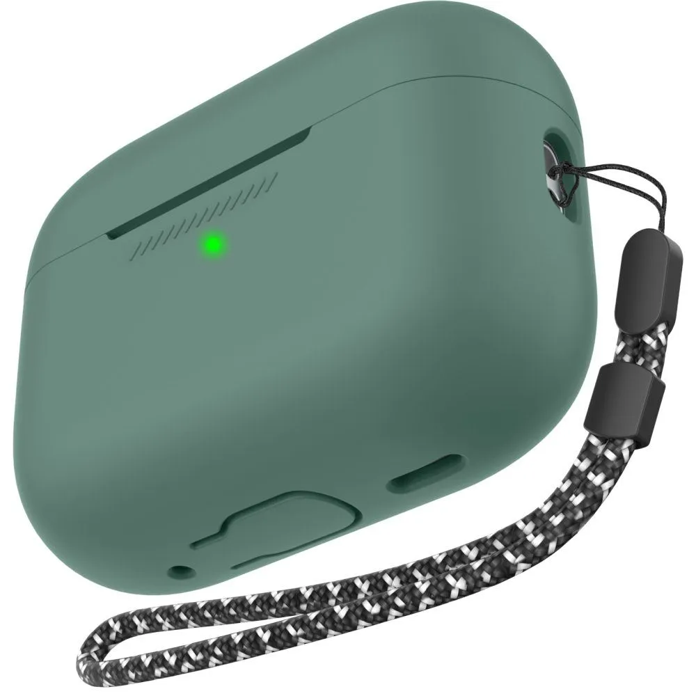 AhaStyle Colorful Silicone Case for Airpods Pro 2 Midnight Green